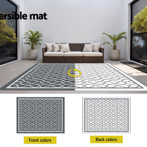 Gardeon Outdoor Rugs 274x366cm Large Carpet Reversible Area Mat PP Dual - Sided Patio Rug - SportZone.co.nz