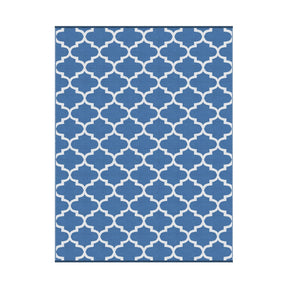 Gardeon Outdoor Rugs 274x366cm Large Carpet Reversible Area Mat PP Dual - Sided Patio Rug Blue - SportZone.co.nz