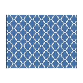 Gardeon Outdoor Rugs 274x366cm Large Carpet Reversible Area Mat PP Dual - Sided Patio Rug Blue - SportZone.co.nz