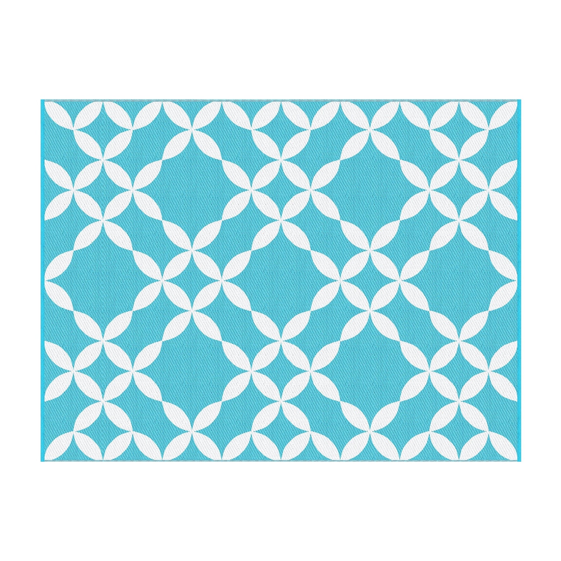 Gardeon Outdoor Rugs 274x366cm Large Carpet Reversible Area Mat PP Dual - Sided Patio Rug Light Blue - SportZone.co.nz