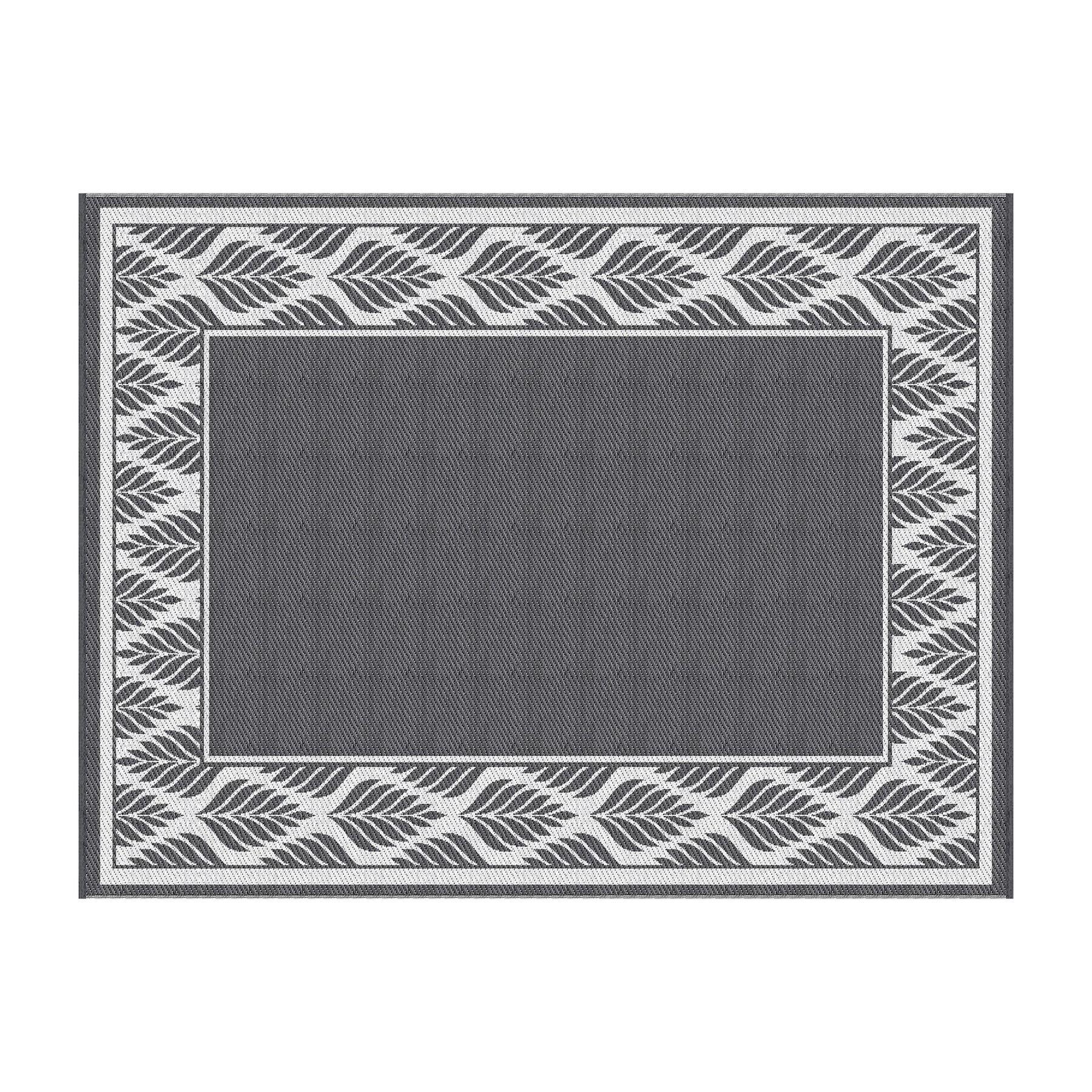 Gardeon Outdoor Rugs 274x366cm Large Carpet Reversible PP Dual-Sided Area Mat Patio Rug Grey - SportZone.co.nz