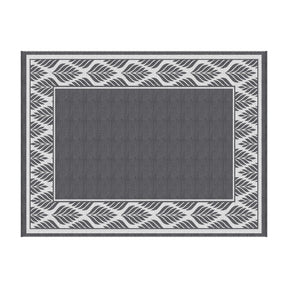 Gardeon Outdoor Rugs 274x366cm Large Carpet Reversible PP Dual-Sided Area Mat Patio Rug Grey - SportZone.co.nz