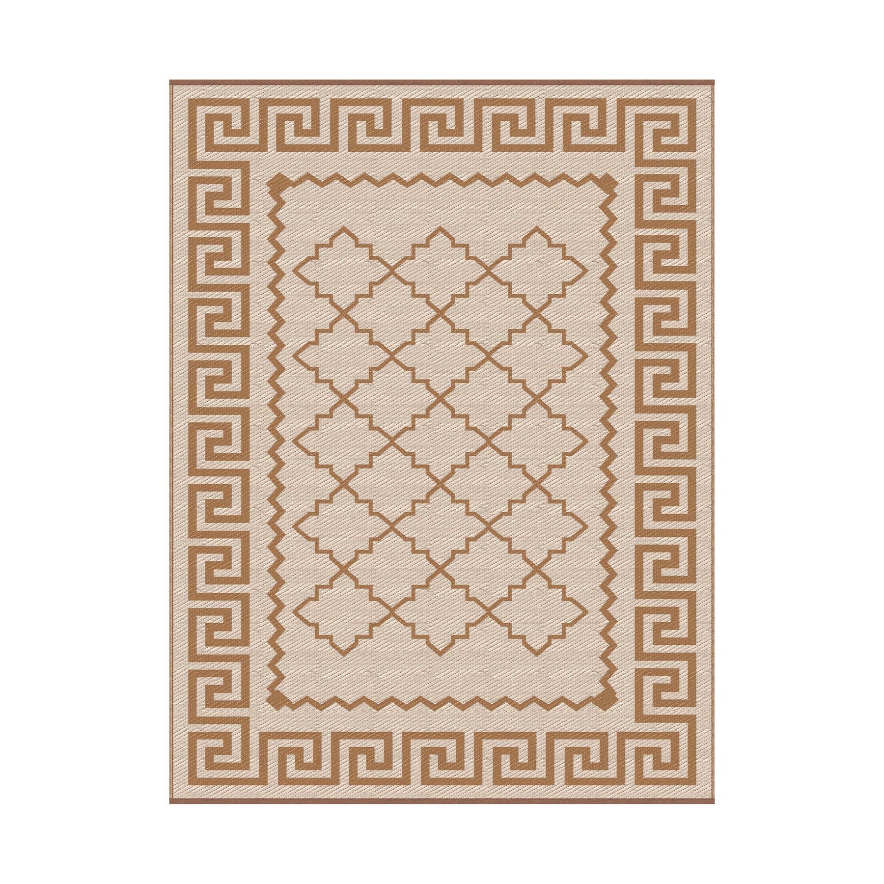 Gardeon Outdoor Rugs 274x366cm Large Carpet Reversible PP Dual-Sided Area Mat Patio Rug Khaki - SportZone.co.nz