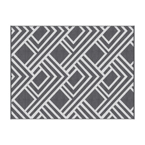 Gardeon Outdoor Rugs 274x366cm Reversible PP Dual-Sided Area Mat Large Carpet Patio Rug Grey - SportZone.co.nz