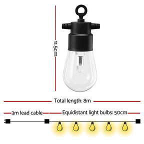 Gardeon RGB Smart Festoon Lights Outdoor LED String Lights Waterproof WiFi APP - SportZone.co.nz