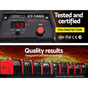 Giantz 140Amp Inverter Welder Plasma Cutter Gas DC iGBT Portable Welding Machine - SportZone.co.nz