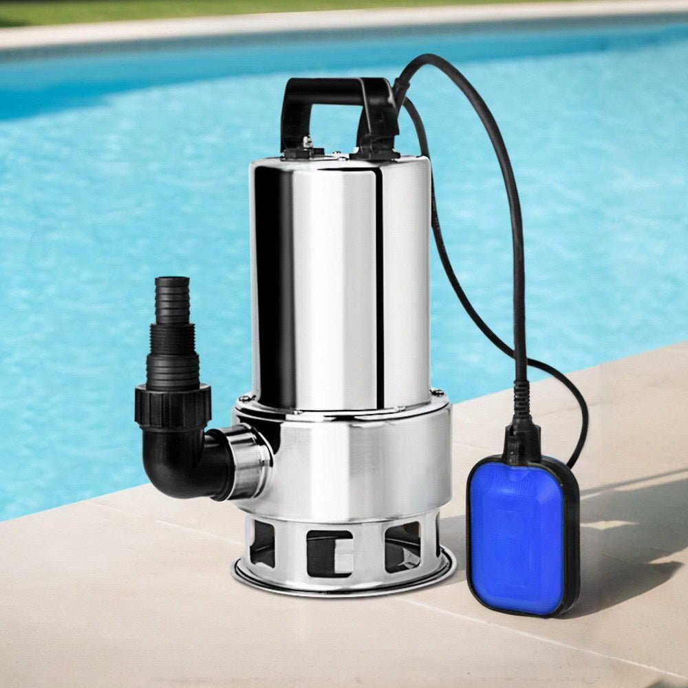 Giantz 1800W Submersible Dirty Water Pump Bore Tank Well Steel Automatic Clean - SportZone.co.nz