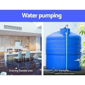 Giantz 1800W Submersible Dirty Water Pump Bore Tank Well Steel Automatic Clean - SportZone.co.nz