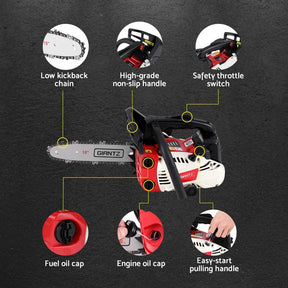 Giantz 25cc Petrol Chainsaw 10" Bar E-Start Tree Pruning Chain Saw - SportZone.co.nz
