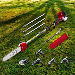 Giantz 4 Stroke Pole Chainsaw Petrol Hedge Trimmer Tree Pruner 12'' 7 In 1 - SportZone.co.nz