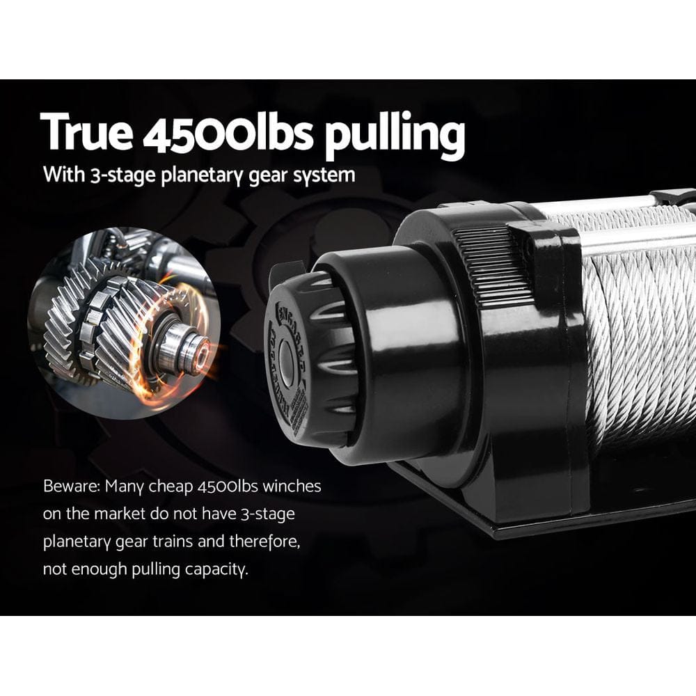 Giantz 4WD Electric Car Winch 4500LBS/2041KG - SportZone.co.nz