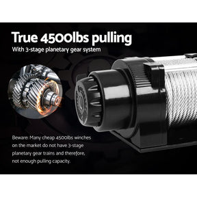Giantz 4WD Electric Car Winch 4500LBS/2041KG - SportZone.co.nz