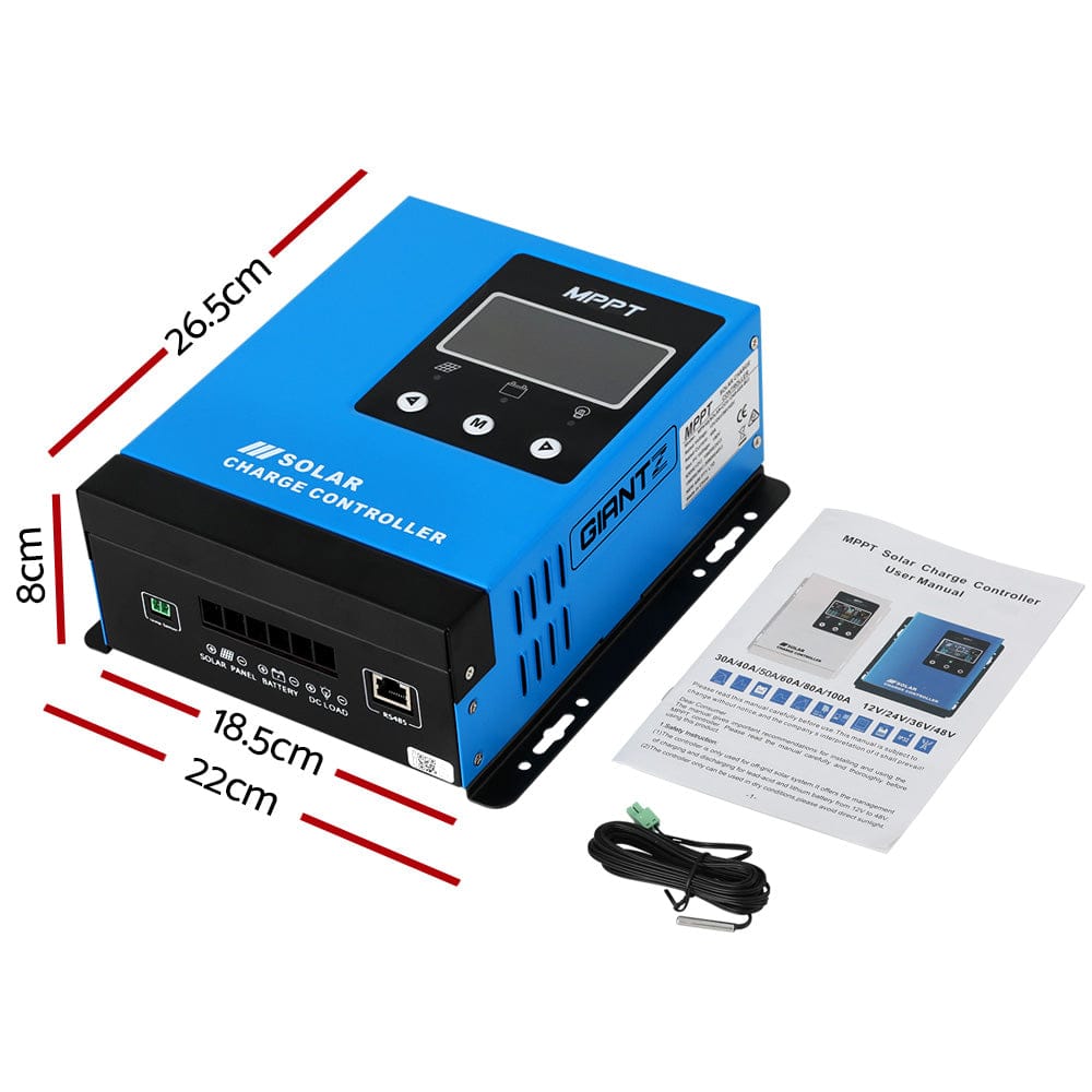 Giantz 60A MPPT Solar Charge Controller Auto 12V/24V/36V/48V Battery Regulator - SportZone.co.nz