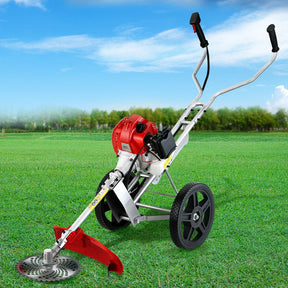 Giantz 62cc Petrol Brush Cutter Whipper Saw Trimmer 2 Stroke 3-in-1 Wheel - SportZone.co.nz