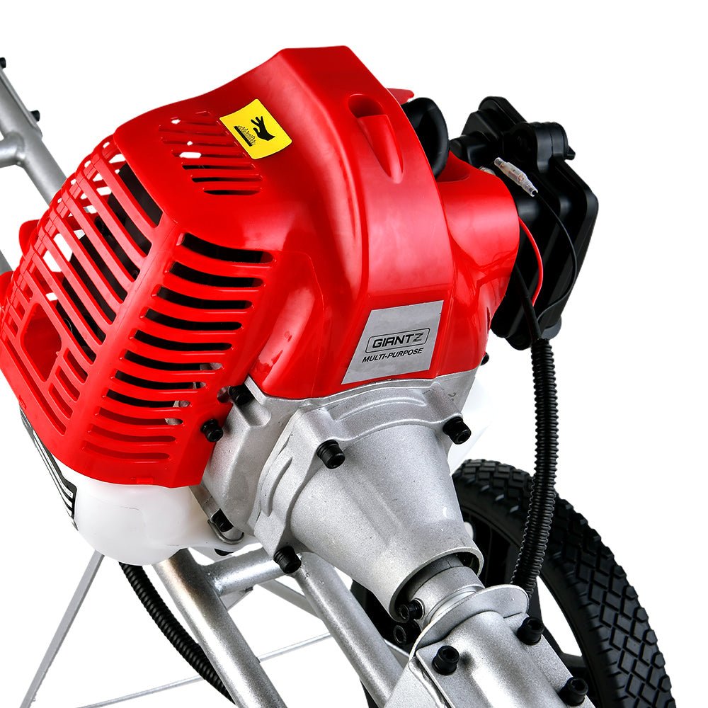 Giantz 62cc Petrol Brush Cutter Whipper Saw Trimmer 2 Stroke 3-in-1 Wheel - SportZone.co.nz