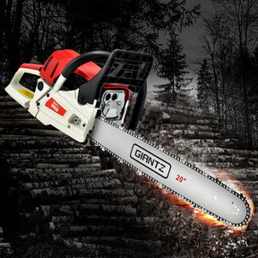 Giantz 62CC Petrol Chainsaw 20” Bar Commercial E-Start Tree Cutting Saw - SportZone.co.nz