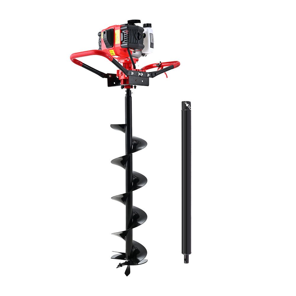 Giantz 65CC Post Hole Digger 200mm Petrol Drill Auger Extension Bits - SportZone.co.nz