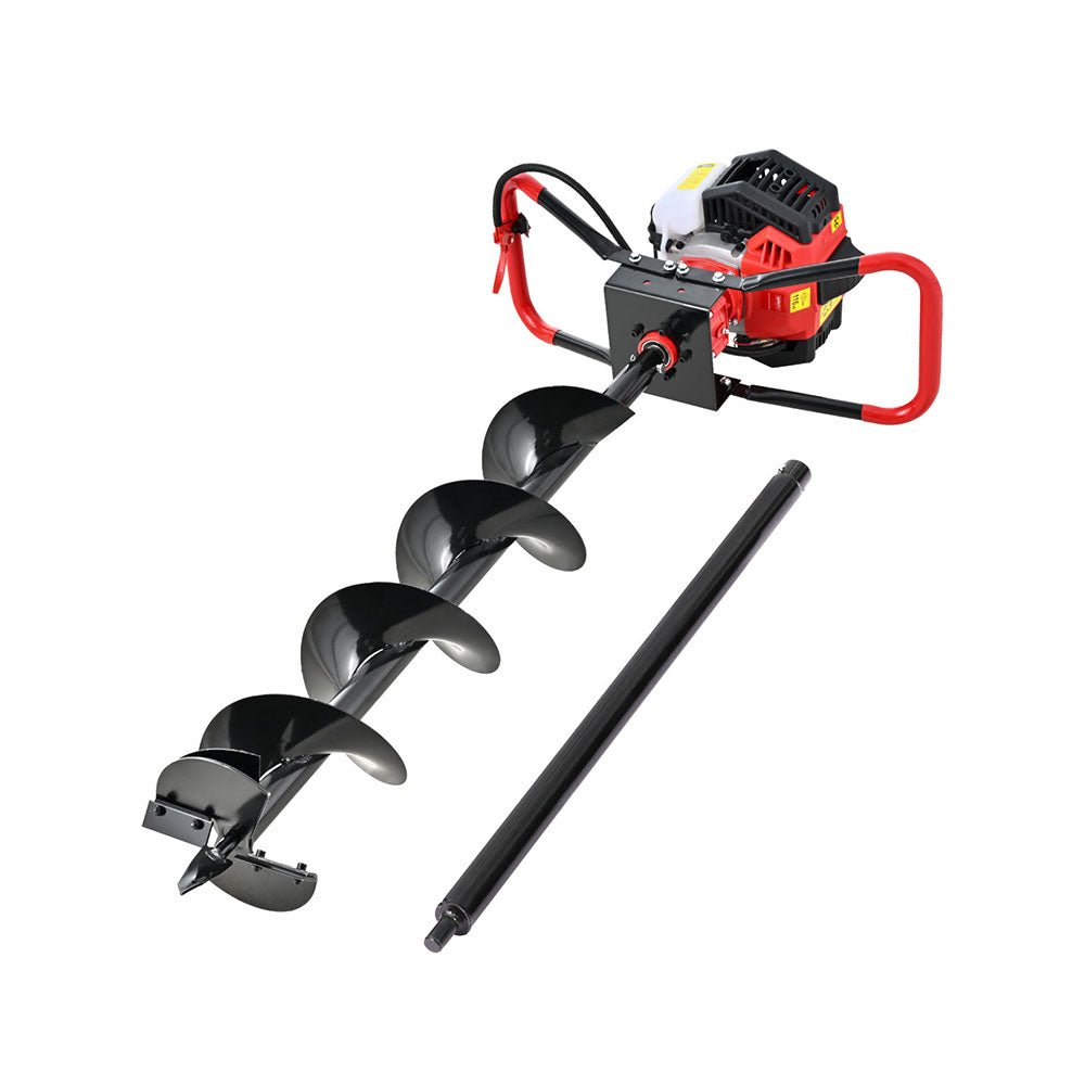 Giantz 65CC Post Hole Digger 200mm Petrol Drill Auger Extension Bits - SportZone.co.nz