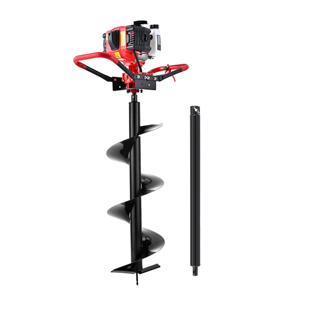 Giantz 65CC Post Hole Digger 300mm Petrol Drill Auger Extension Bits - SportZone.co.nz
