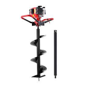 Giantz 65CC Post Hole Digger 300mm Petrol Drill Auger Extension Bits - SportZone.co.nz