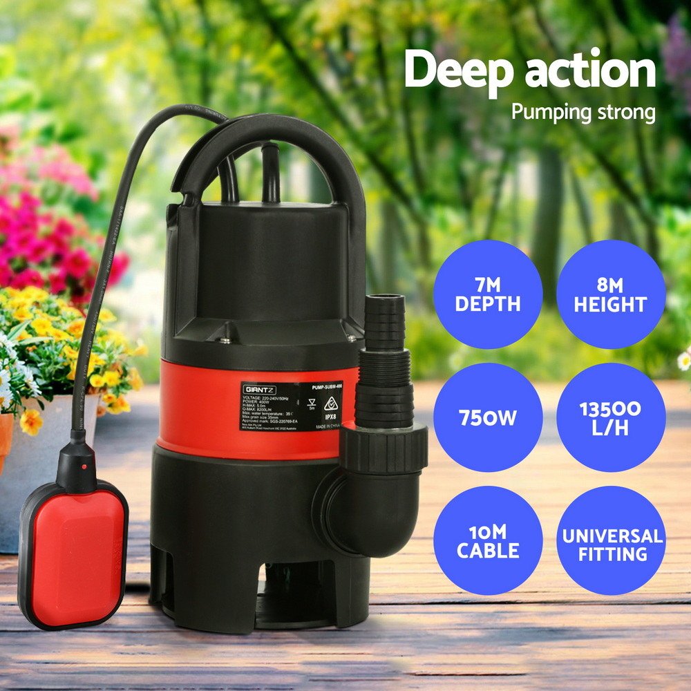 Giantz 750W Water Pump Dirty Submersible Sump Swim Pool Flooding Pond Clean - SportZone.co.nz