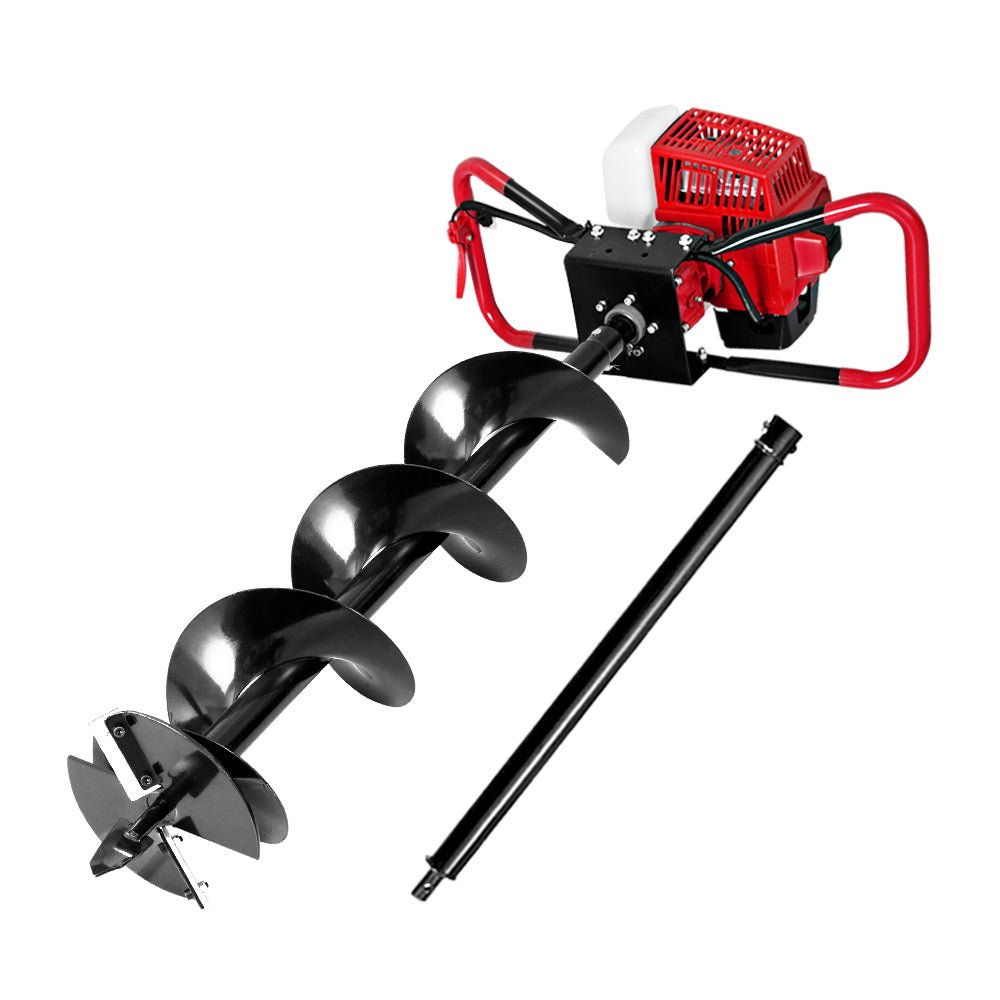 Giantz 80CC Post Hole Digger 200mm Petrol Drill Extension Auger Bits - SportZone.co.nz