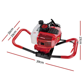 Giantz 80CC Post Hole Digger Motor Only Petrol Engine Red - SportZone.co.nz