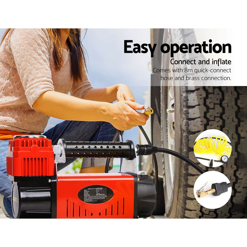 Giantz Air Compressor 12V 4x4 Tyre 320L/min Deflator Inflator Car Truck Portable - SportZone.co.nz