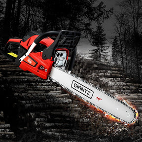 Giantz Chainsaw Petrol 45CC 16" Bar Commercial E-Start Pruning Chain Saw - SportZone.co.nz