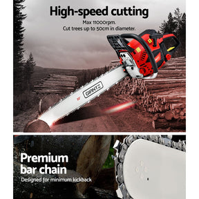 Giantz Chainsaw Petrol 58CC 22" Bar Commercial E - Start Pruning Chain Saw - SportZone.co.nz