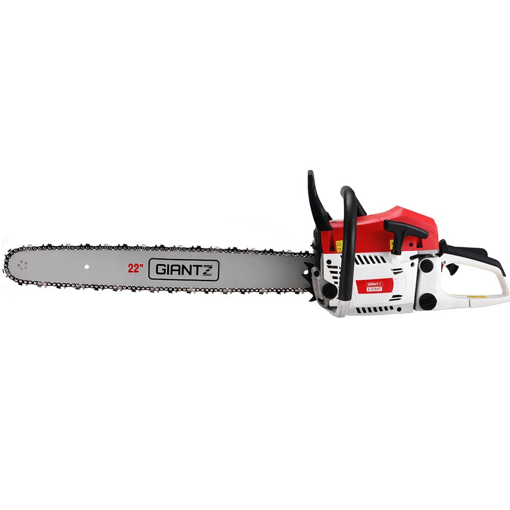 Giantz Chainsaw Petrol 62CC 22" Bar Commercial E-Start Pruning Chain Saw - SportZone.co.nz