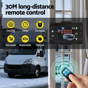 Giantz Diesel Air Heater All-in-one 12V 5KW LCD Remote Control for Car RV Indoors 2025 caravan machinery - SportZone.co.nz