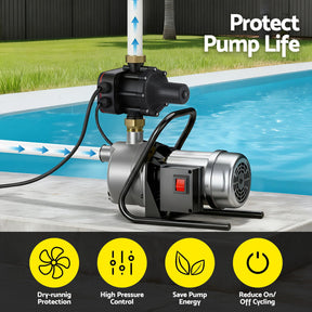 GIANTZ Digital Water Pump Controller 16A 1.5kW Max High Power Pressure Switch Adjustable 10Bar IP65 - SportZone.co.nz