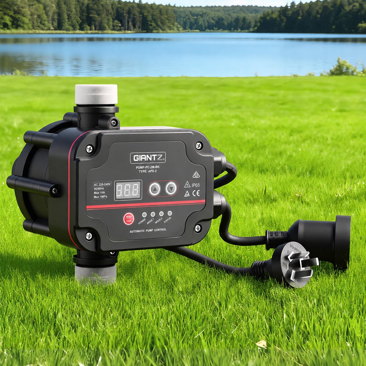 GIANTZ Digital Water Pump Controller 16A 1.5kW Max High Power Pressure Switch Adjustable 10Bar IP65 - SportZone.co.nz