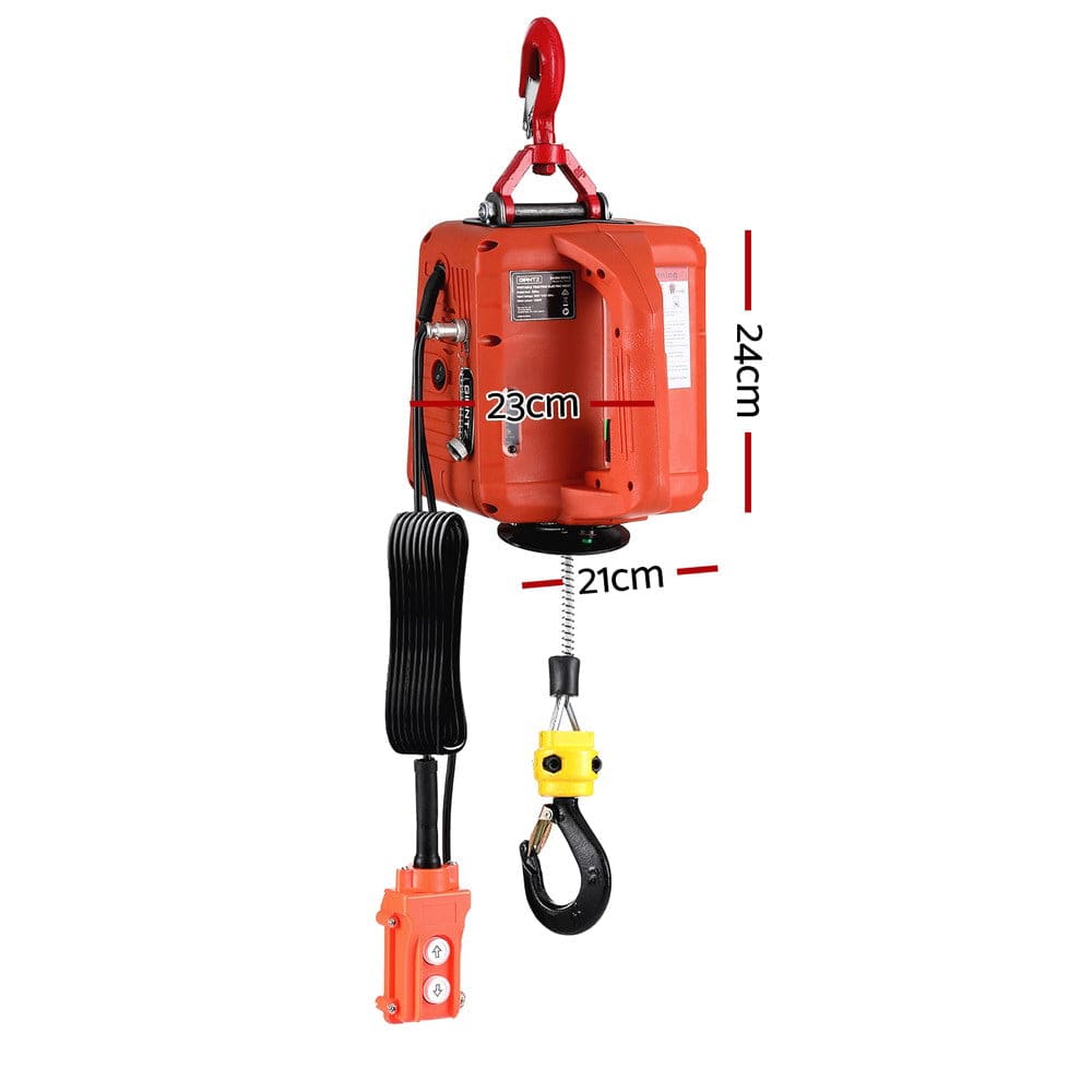 Giantz Electric Hoist Winch 500KG Wired/Wireless Remote Control - SportZone.co.nz