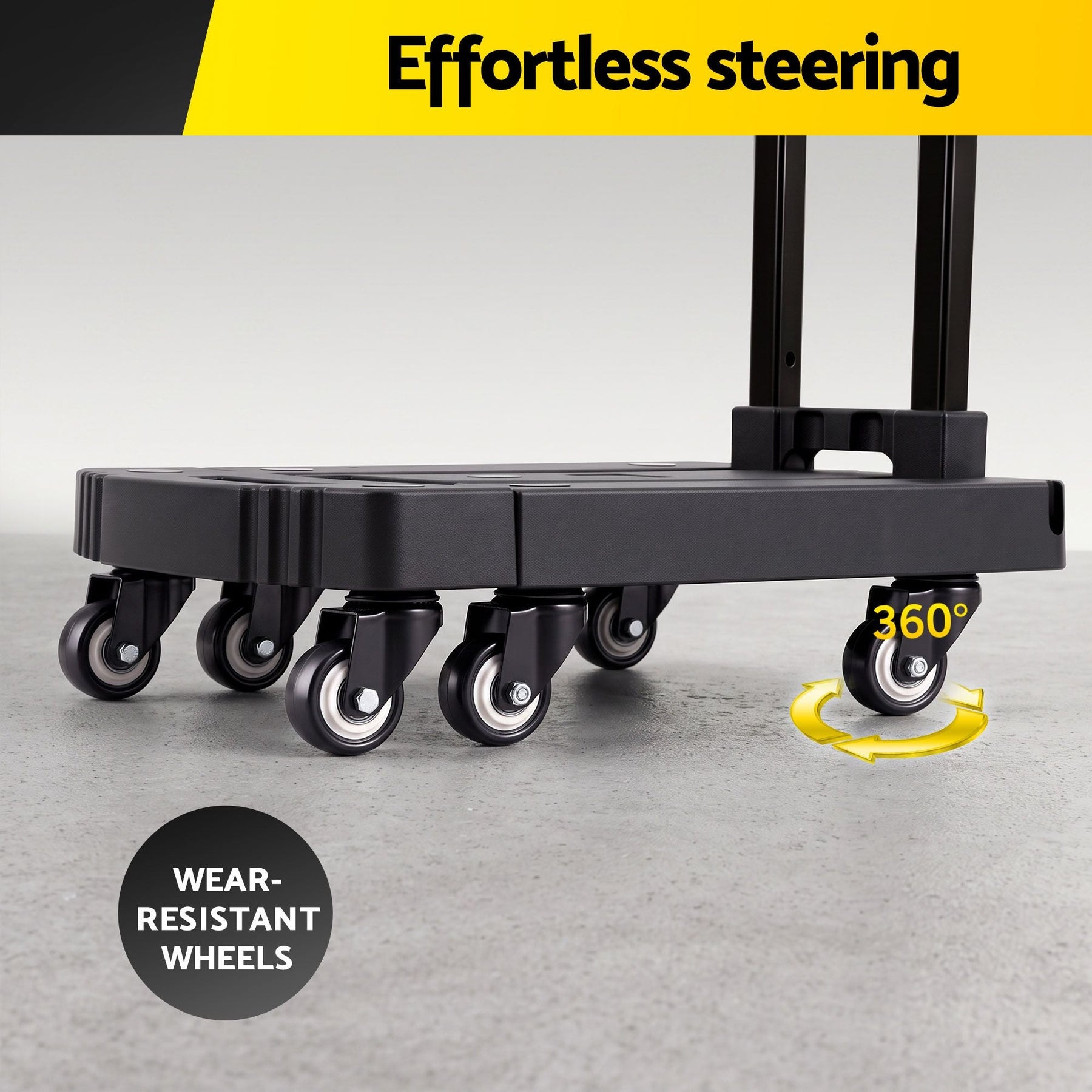 Giantz Folding Hand Truck Platform Trolley Foldable Dolly Cart 200kg Load Black - SportZone.co.nz