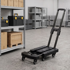 Giantz Folding Hand Truck Platform Trolley Foldable Dolly Cart 200kg Load Black - SportZone.co.nz