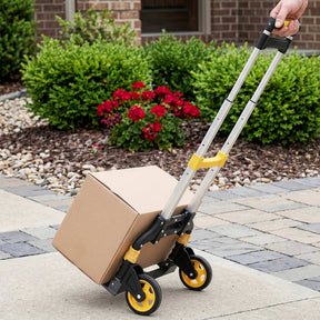 Giantz Folding Trolley Portable Hand Truck Lightweight Travel Luggage Silver - SportZone.co.nz