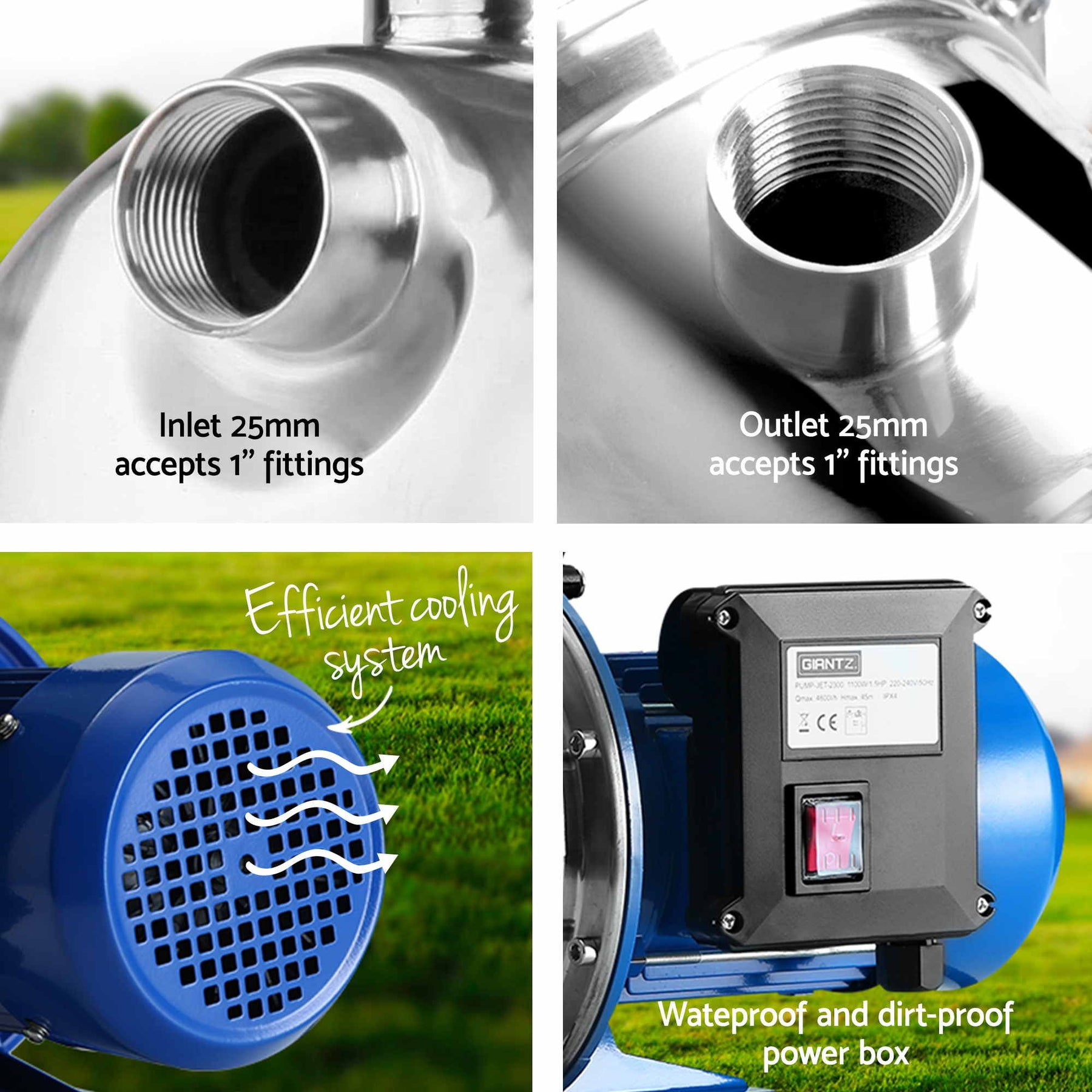 Giantz Garden Water Jet Pump Auto Controller 1100W Tank Rain Farm Irrigation - SportZone.co.nz