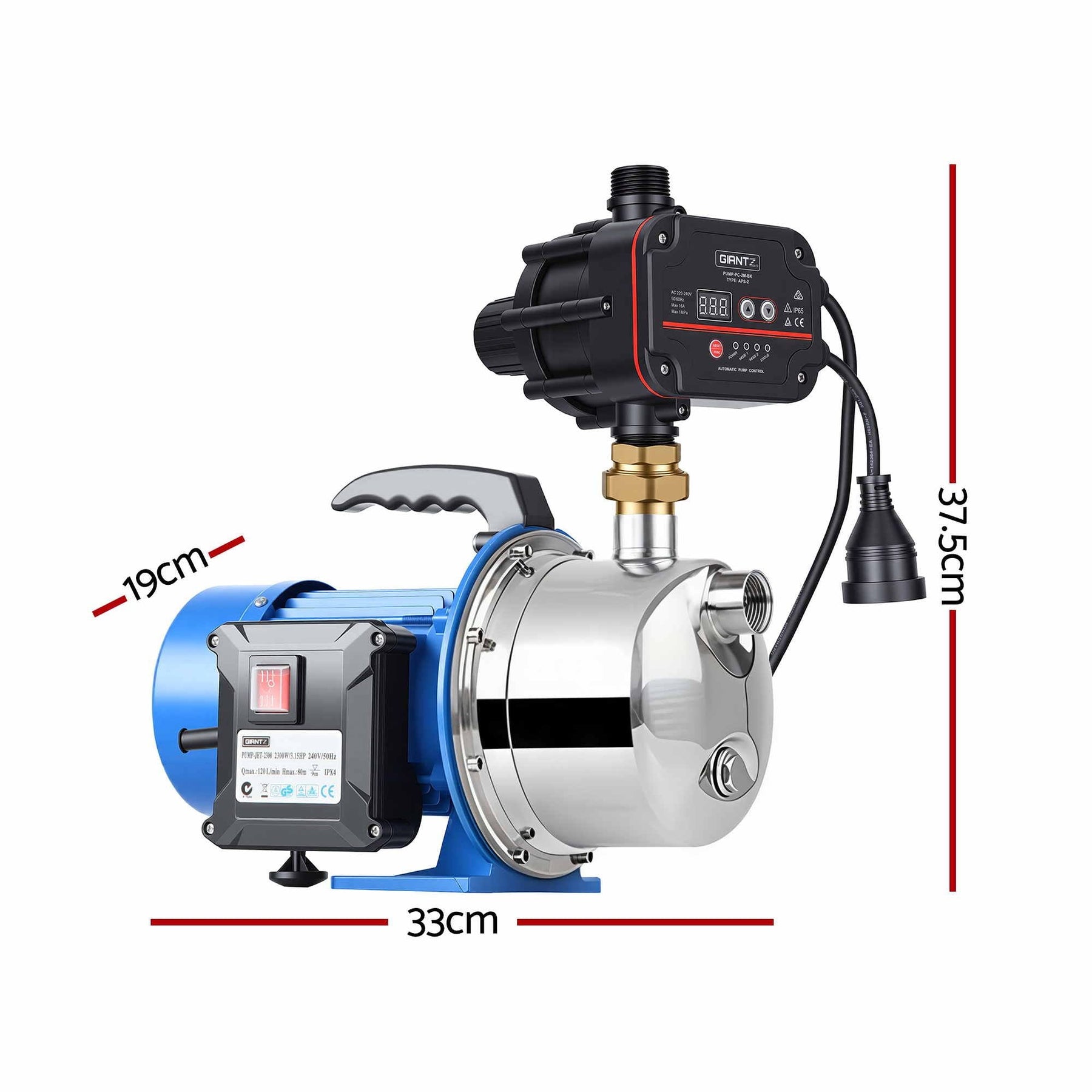Giantz Garden Water Jet Pump Auto Controller 1100W Tank Rain Farm Irrigation - SportZone.co.nz
