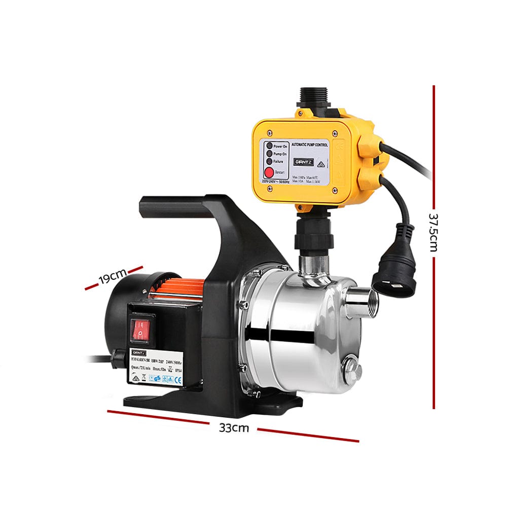 Giantz Garden Water Jet Pump High Pressure 800W Tank Rain Farm Irrigation Yellow - SportZone.co.nz