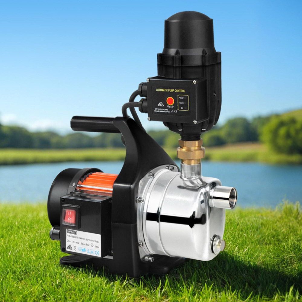 Giantz Garden Water Pump 1500W High Pressure Tank Rain Farm Irrigation Black - SportZone.co.nz