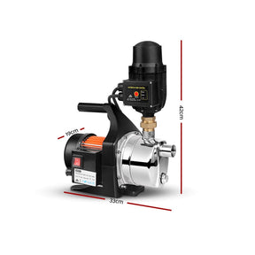 Giantz Garden Water Pump 1500W High Pressure Tank Rain Farm Irrigation Black - SportZone.co.nz