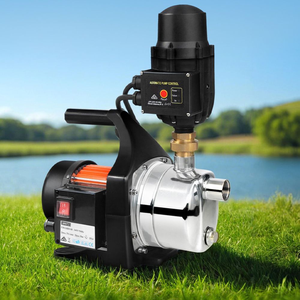 Giantz Garden Water Pump 1500W High Pressure Tank Rain Farm Irrigation Black - SportZone.co.nz