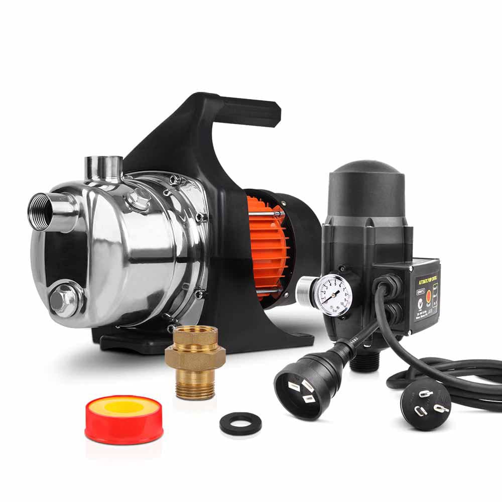 Giantz Garden Water Pump 1500W High Pressure Tank Rain Farm Irrigation Black - SportZone.co.nz