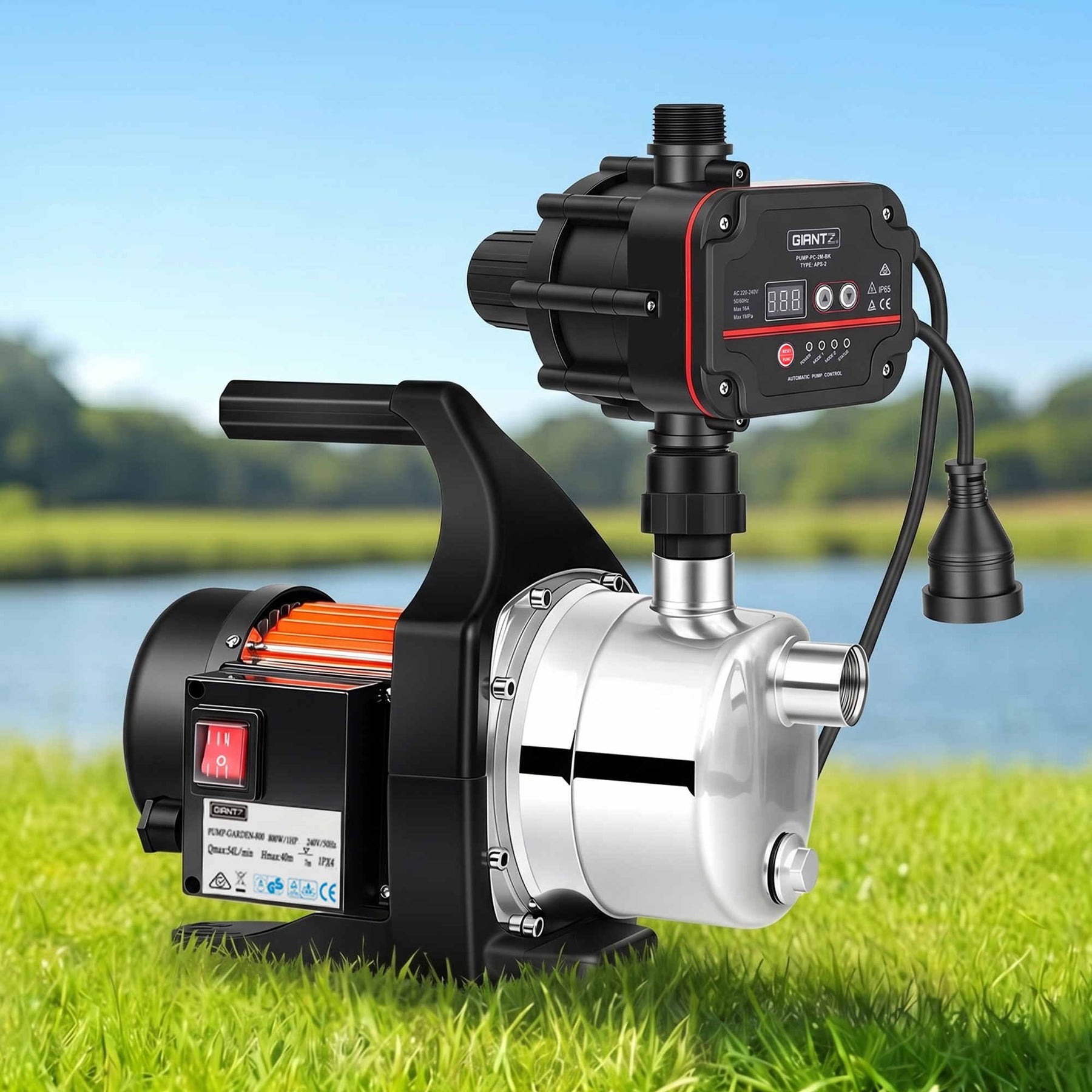 Giantz Garden Water Pump Auto Controller Tank Farm Irrigation House 800W Max. - SportZone.co.nz