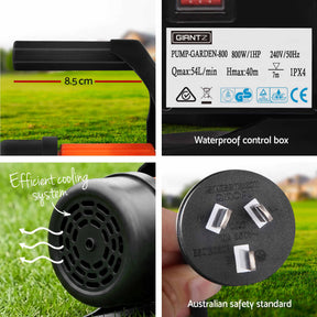 Giantz Garden Water Pump Auto Controller Tank Farm Irrigation House 800W Max. - SportZone.co.nz