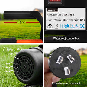 Giantz Garden Water Pump Auto Controller Tank Rain Farm Irrigation 1500W Max. - SportZone.co.nz