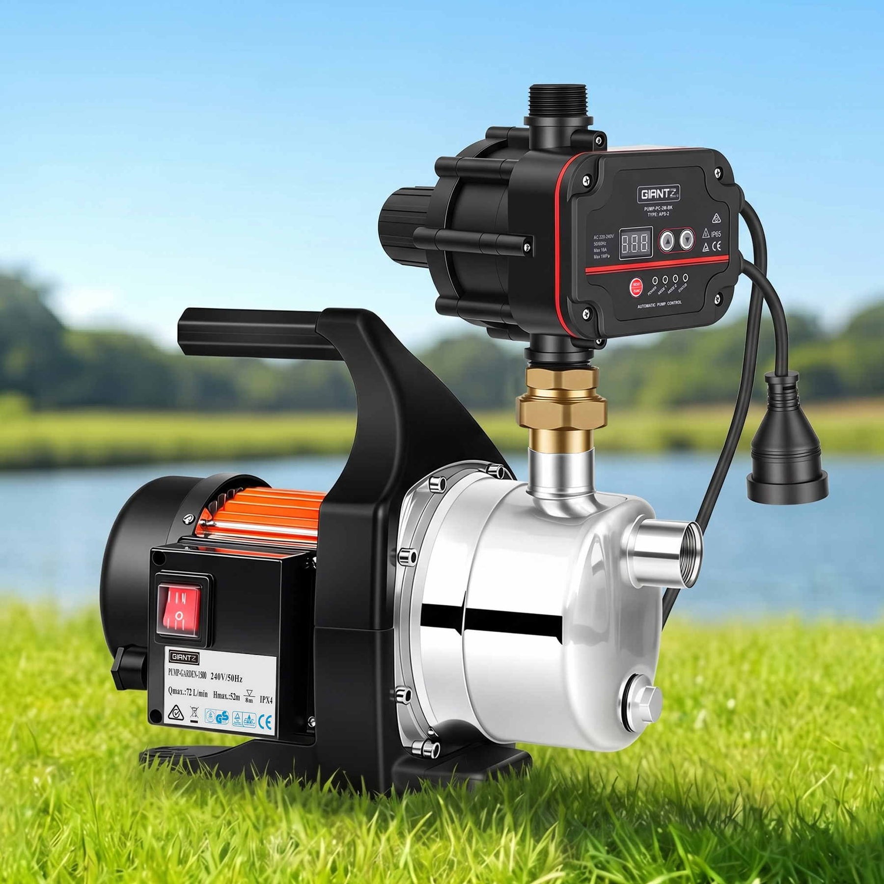 Giantz Garden Water Pump Auto Controller Tank Rain Farm Irrigation 1500W Max. - SportZone.co.nz