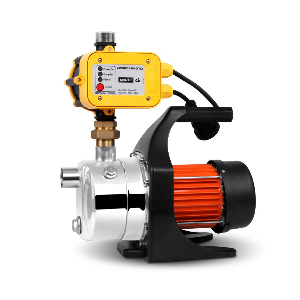 Giantz Garden Water Pump High Pressure 1500W Tank Rain Farm Irrigation House Yellow - SportZone.co.nz
